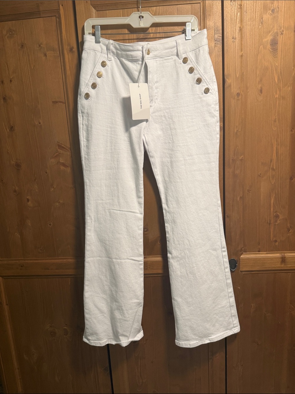 The Noli Shop White Women's Button-Accent Jeans